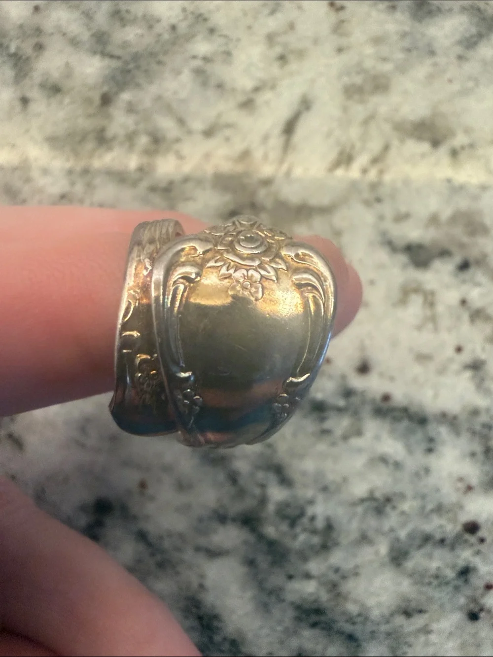 Floral Silver-Tone Spoon Ring - Women's Jewelry